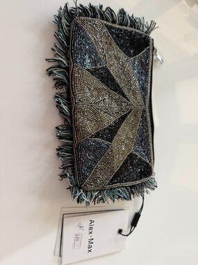 NWT Alex Max Beaded Fringed Bag